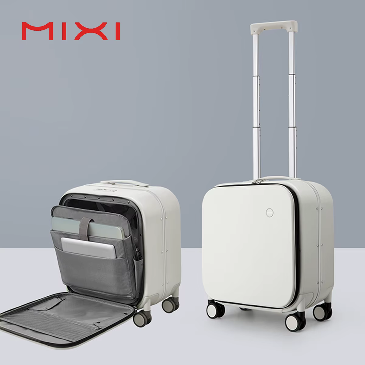 Mixi nouveau Design brevet valise à main femmes 18 pouces bagage roulant hommes Polycarbonate cadre