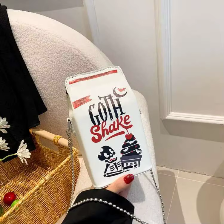Petit sac carré imprimé graffiti pour filles, sac à bandoulière tendance, boîte amusante, sac initié