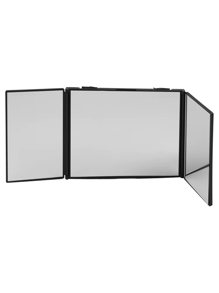 Miroir pliant à 360 degrés à trois panneaux pour coupes de cheveux, rasage, maquillage, miroir de va