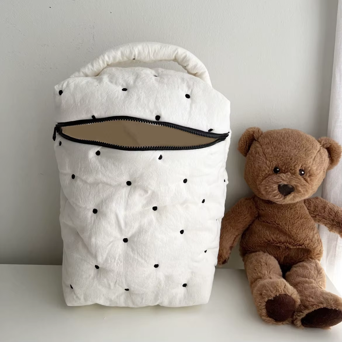 Sac à langer portable pour poussette, caddie à couches pour bébé matelassé, sacs brodés pour maman, 
