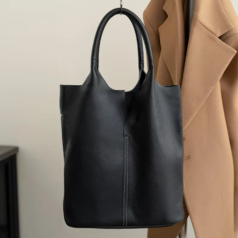 Femmes seau luxe sac fourre-tout femme décontracté véritable cuir de vache sacs à bandoulière dames 