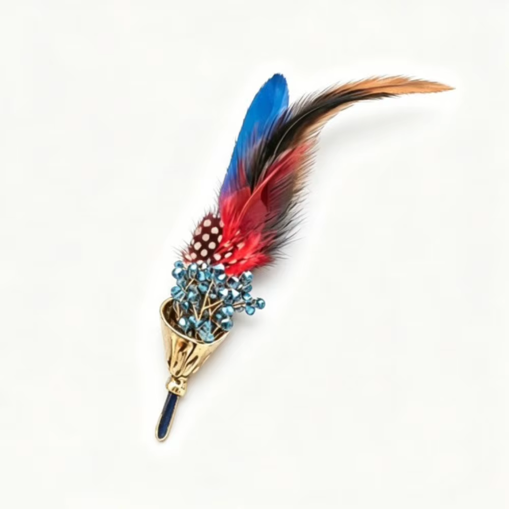 Nouvelle Broche Plume Tendance pour Homme – Accessoire de Costume Élégant pour Corsage, Épingle de R