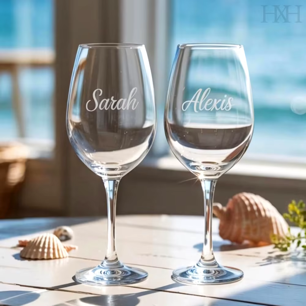 Verres de mariage personnalisés Verres à vin rouge gravés Cadeau d’anniversaire de mariage, verres d