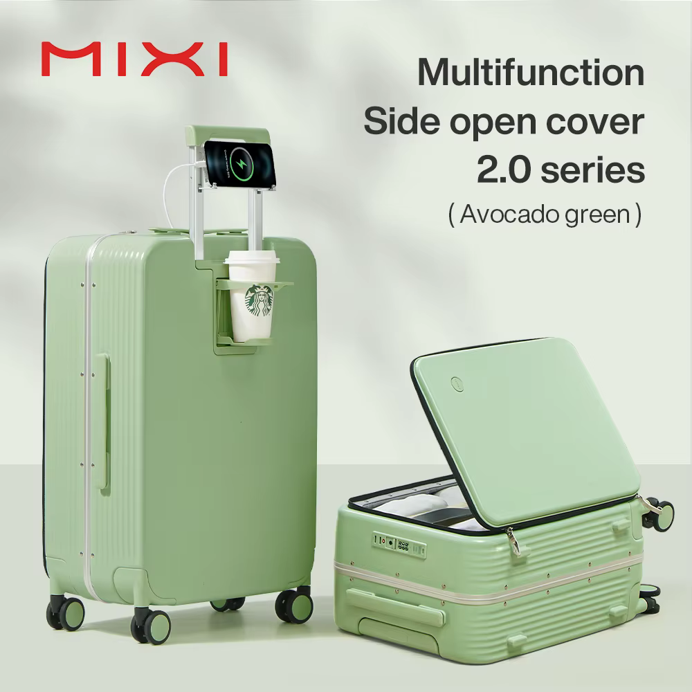 Mixi nouvelle valise à cadre en aluminium bagage à roulettes avec Port USB tasse de cabine d'embarqu