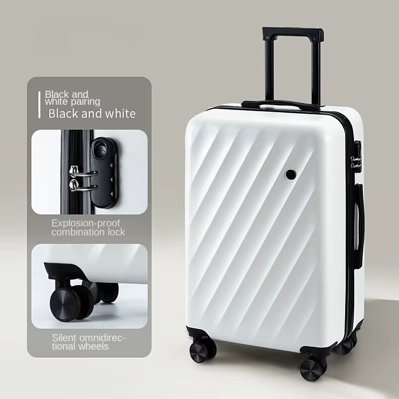 Valise à roulettes grande capacité 24 pouces avec roues multidirectionnelles silencieuses et serrure