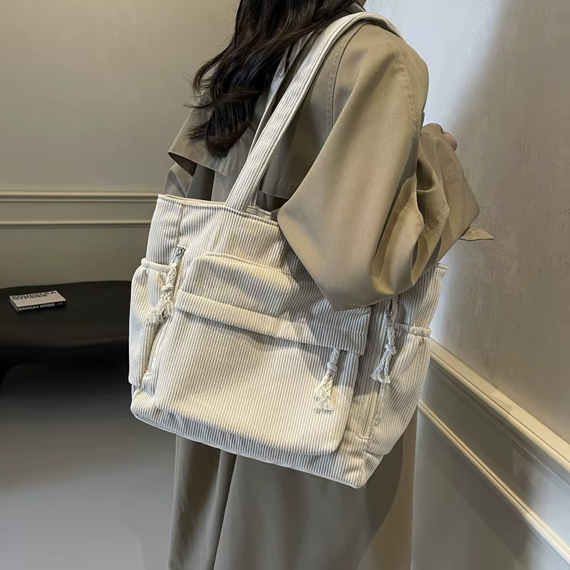 Travel Master – sac à bandoulière en velours côtelé pour femmes, sac à main avec fermeture éclair, f