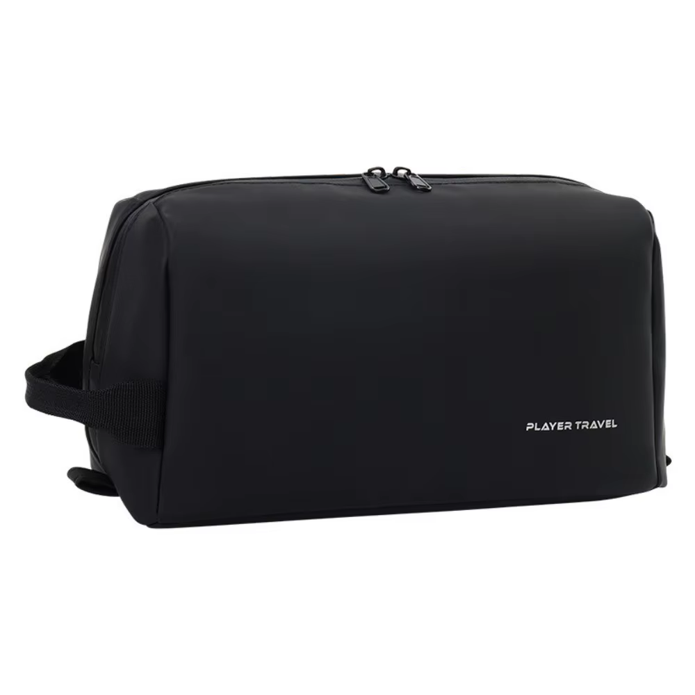 Sac de toilette imperméable pour homme, grande capacité, sac de toilette en PU portable, léger, sépa