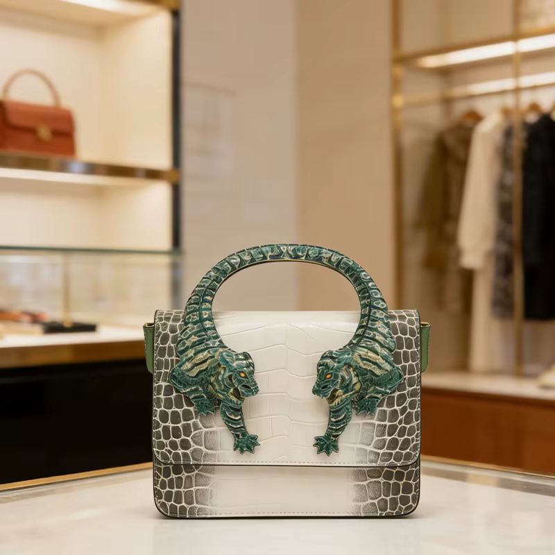 Sac à main de luxe pour femme, nouveau modèle en cuir effet crocodile gaufré, poignée supérieure scu