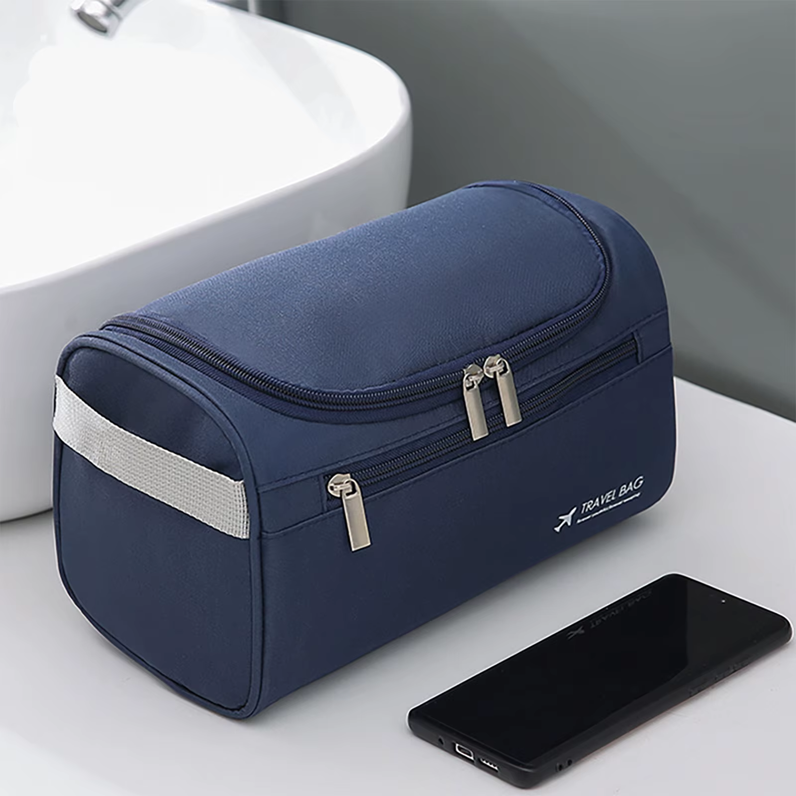 Organisateur de trousse de toilette de voyage suspendue et Kit Dopp d'hygiène de salle de bain avec 