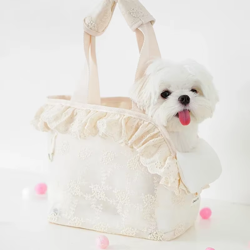 Sac portable respirant en dentelle pour animaux de compagnie, sac en peluche, sac à dos pour petit c
