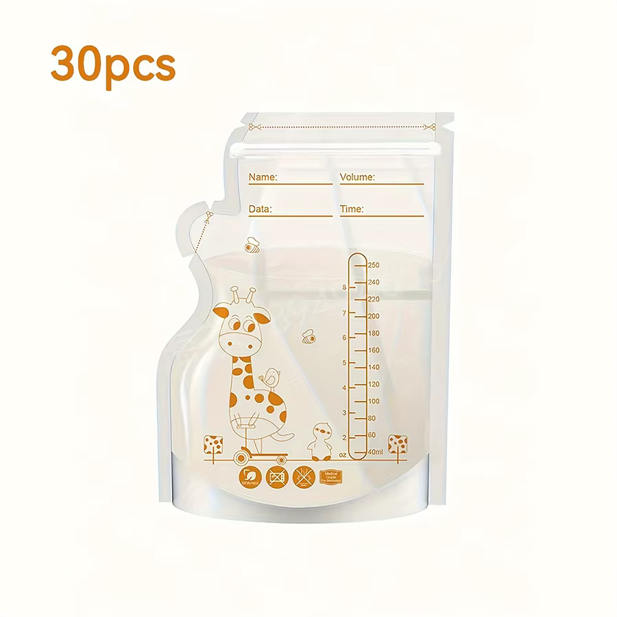 Lot de 100/60/30 pièces, sacs de conservation du lait maternel de 8 oz/250 ml, sacs de lait maternel