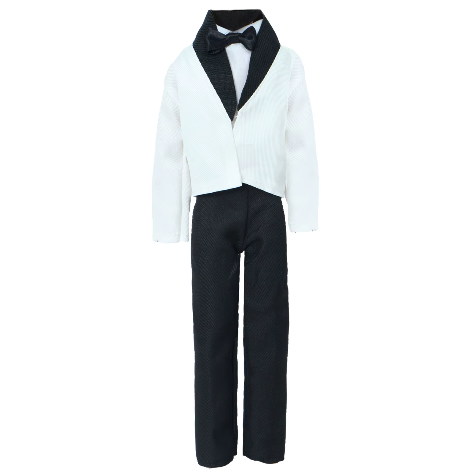 1 ensemble de costume pour hommes, manteau + gilet + pantalon avec nœud, tenue blanche formelle de 1