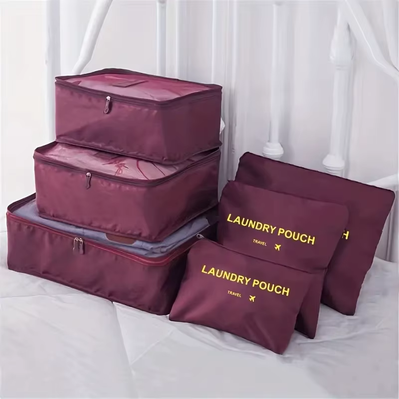 6 pièces organisateur de voyage sacs de rangement valises de voyage portables organisateur sac de vo