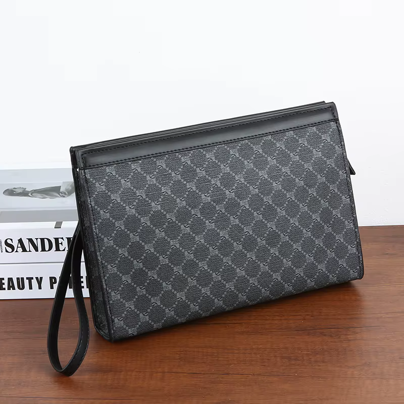 Sac à main en cuir PU imprimé pour hommes, pochette, sac de luxe design, mode, 138