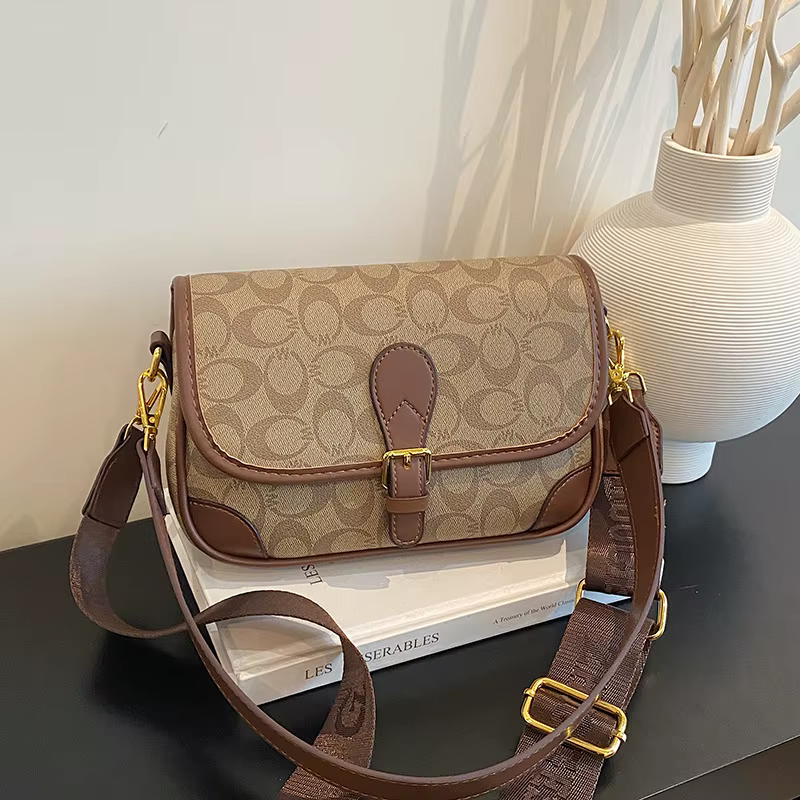 Nouveau sac à main vintage imprimé pour femme - Sac bandoulière classique et polyvalent, idéal pour 