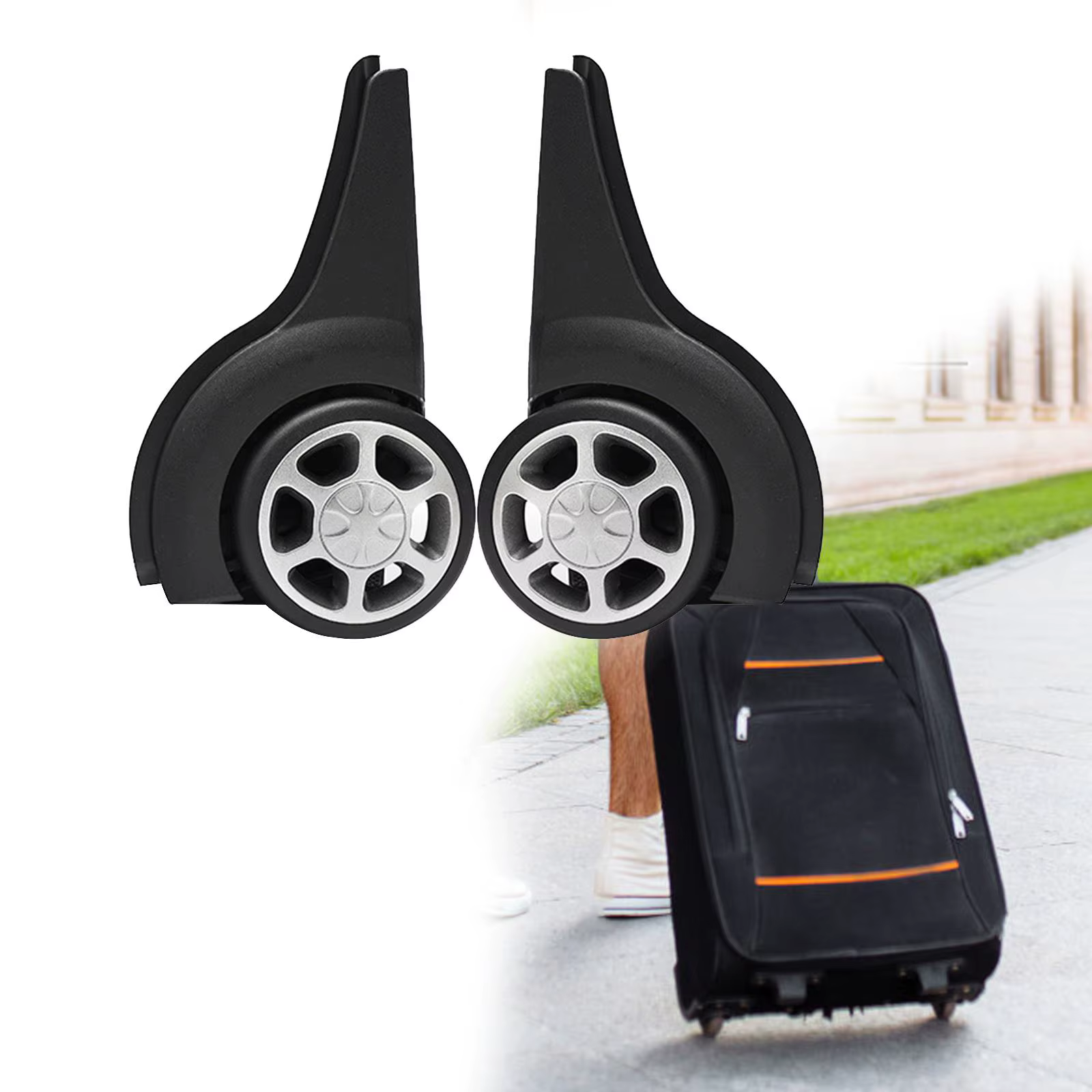 Roulettes de Remplacement Silays euses et Durables pour Bagages, 2 Pièces