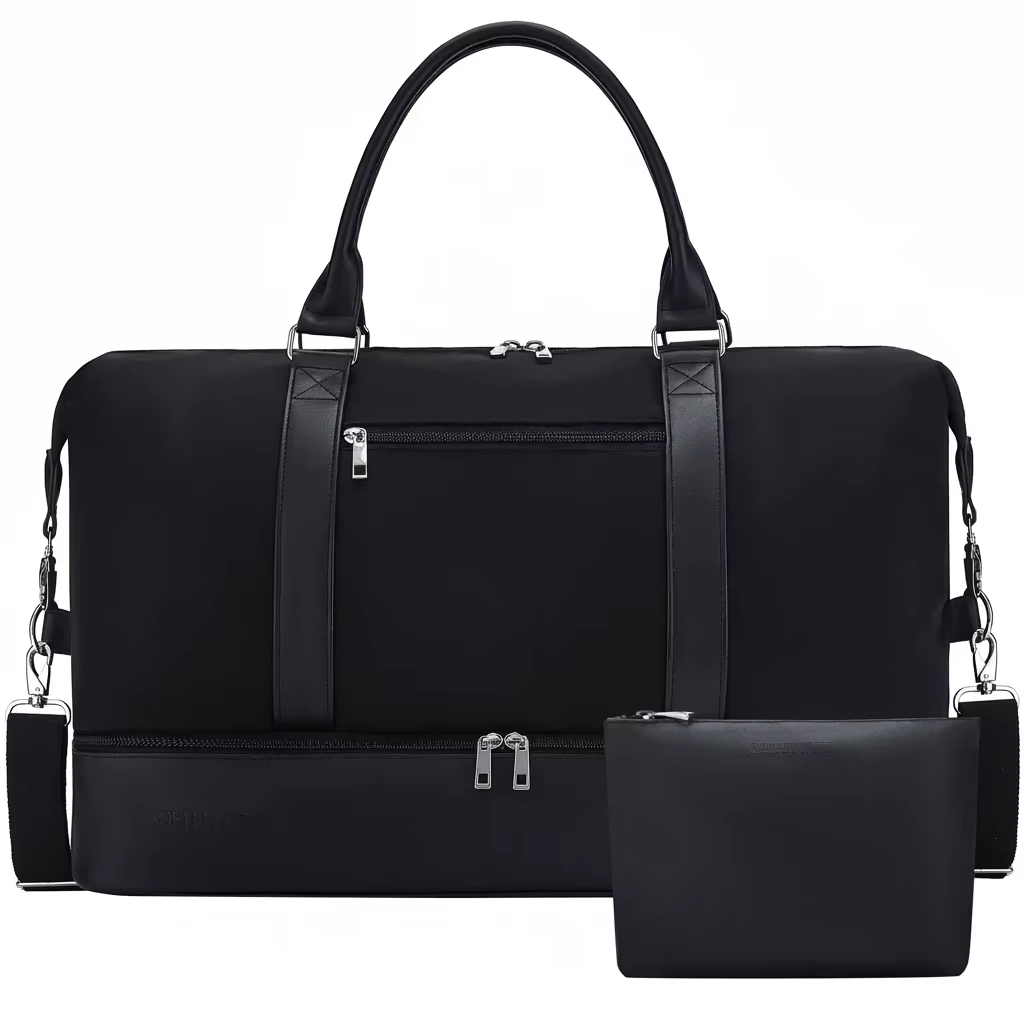 Sacs de week-end pour femmes - Sac de voyage grand format 21 pouces, ensemble de 2 pièces avec compa