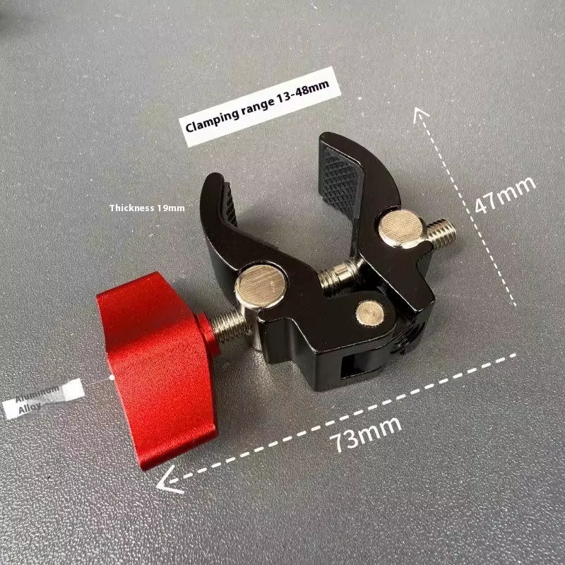 1 ensemble d'accessoires de photographie : pince métallique super robuste avec double rotule et bras