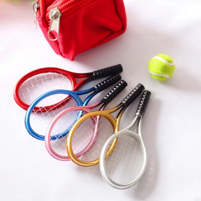 Mini raquette de Tennis et balle pour enfants, 2 pièces/ensemble 1:6 /1:12, accessoires de maison de