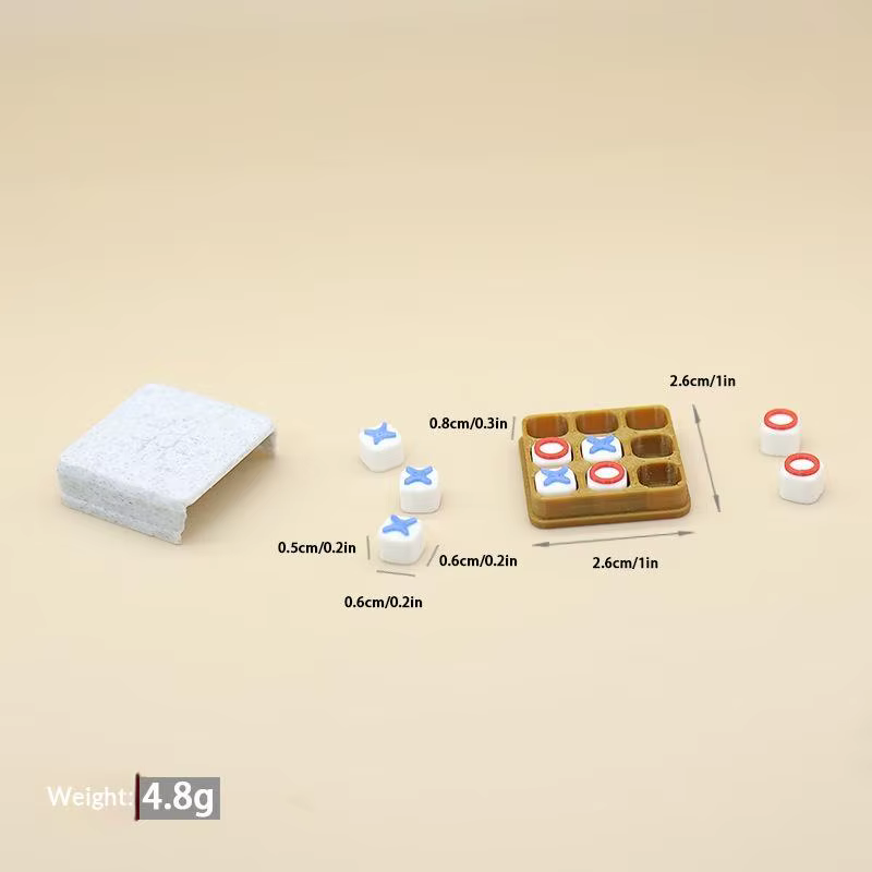 Mini jeu Tic Tac Toe pour maison de poupée, jeu de société réaliste X O, accessoire de scène pour ma