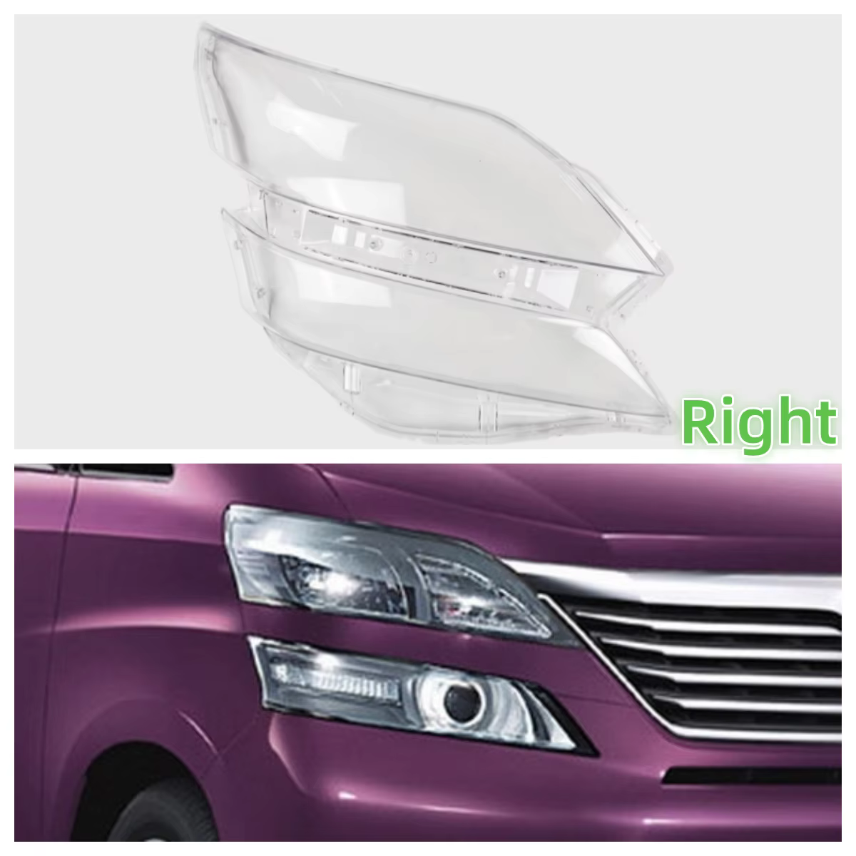 Verre de phare pour Toyota Vellfire 2008, accessoires automobiles, c'est une bonne transparence et u
