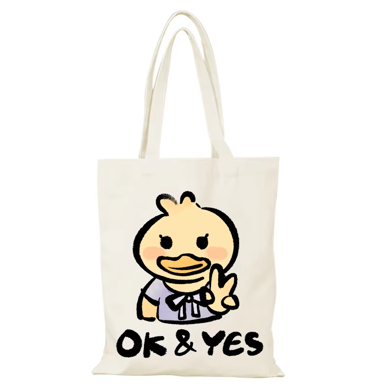 Sac fourre-tout en toile loisirs dessin animé mignon nouveaux sacs à main sac à provisions pliant sa
