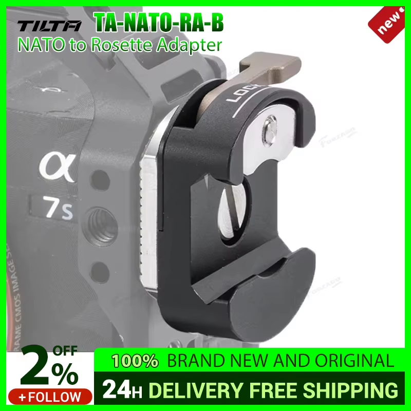 Adaptateur Tilta NATO vers Rosette · TILTA TA-NATO-RA-B - Accessoire pour cage de caméra noir ·