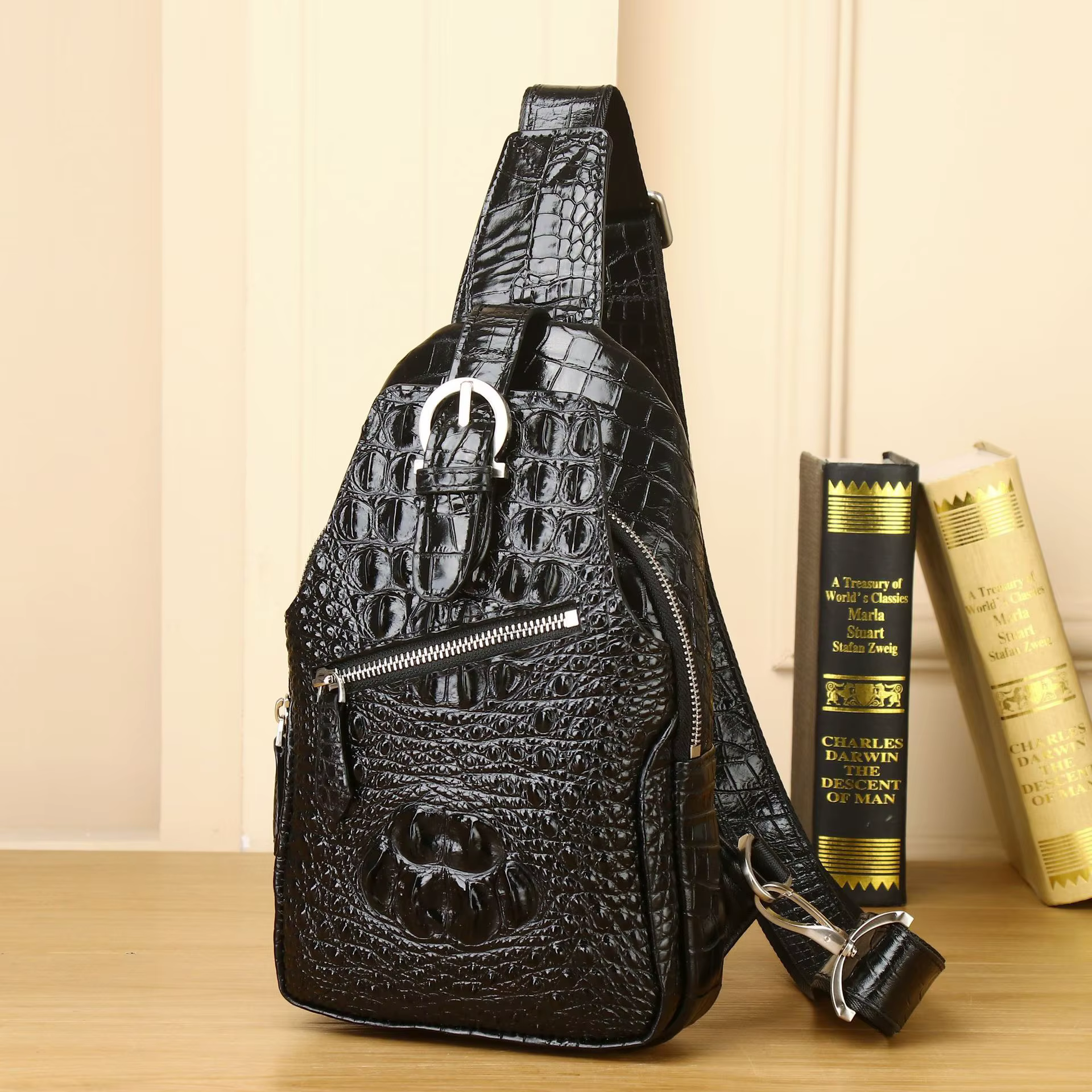 Sac de poitrine pour hommes Crocodile sac à bandoulière pour hommes de créateur sac pour hommes en p
