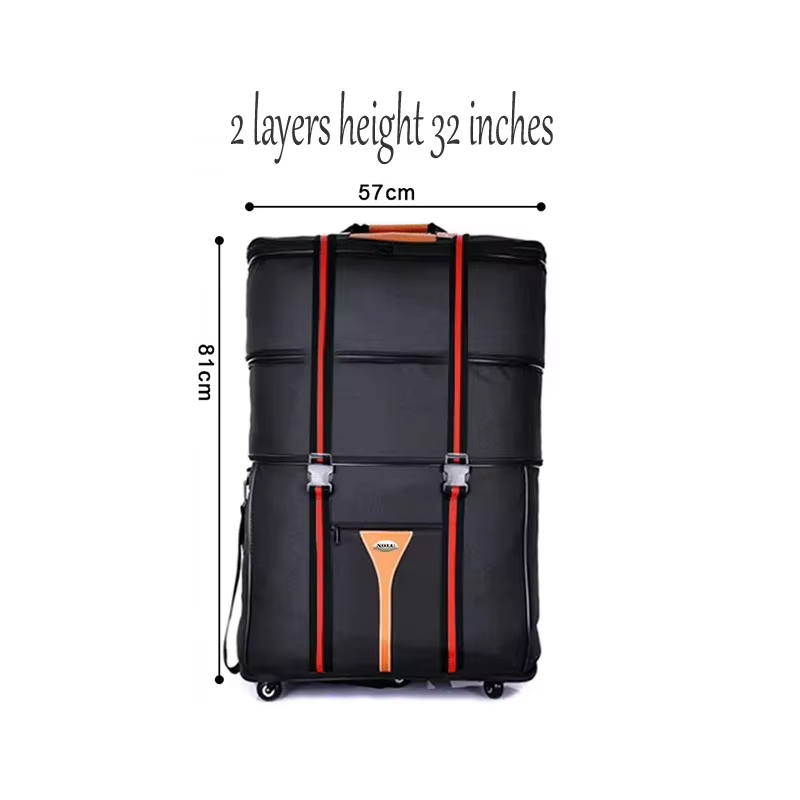 Valise à roulettes en tissu Oxford grande capacité 32-36 pouces pour les études à l'étranger et les 