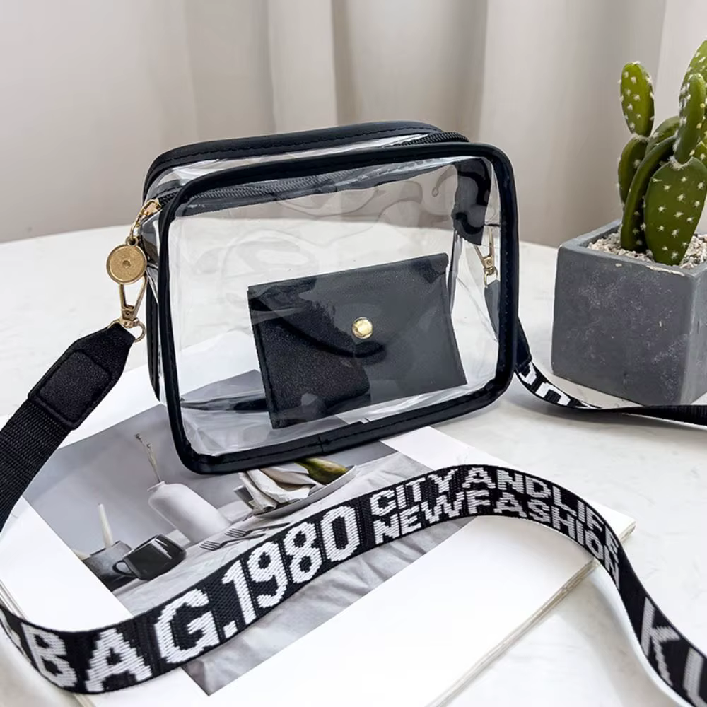 Sac à bandoulière Transparent pour femmes, couleur bonbon, lettre, sac à bandoulière mode, sac de ge