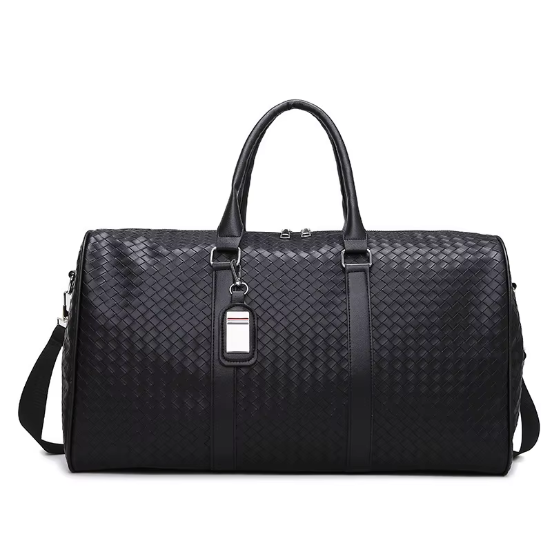 Sac de voyage de grande capacité, en cuir PU, conçu comme un sac à bandoulière simple/Double, sac de