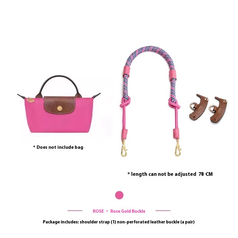 3 pièces/ensemble sangle de sac pour LONGCHAMP mini sac sangle tressée modifiée corde poinçonnage gr