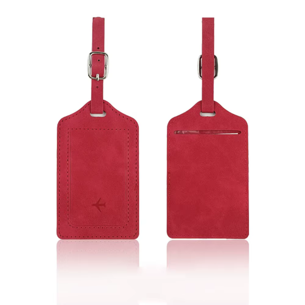 Étiquette de bagage en cuir tendance avec papier de signature, étiquette de bagage portable, étiquet
