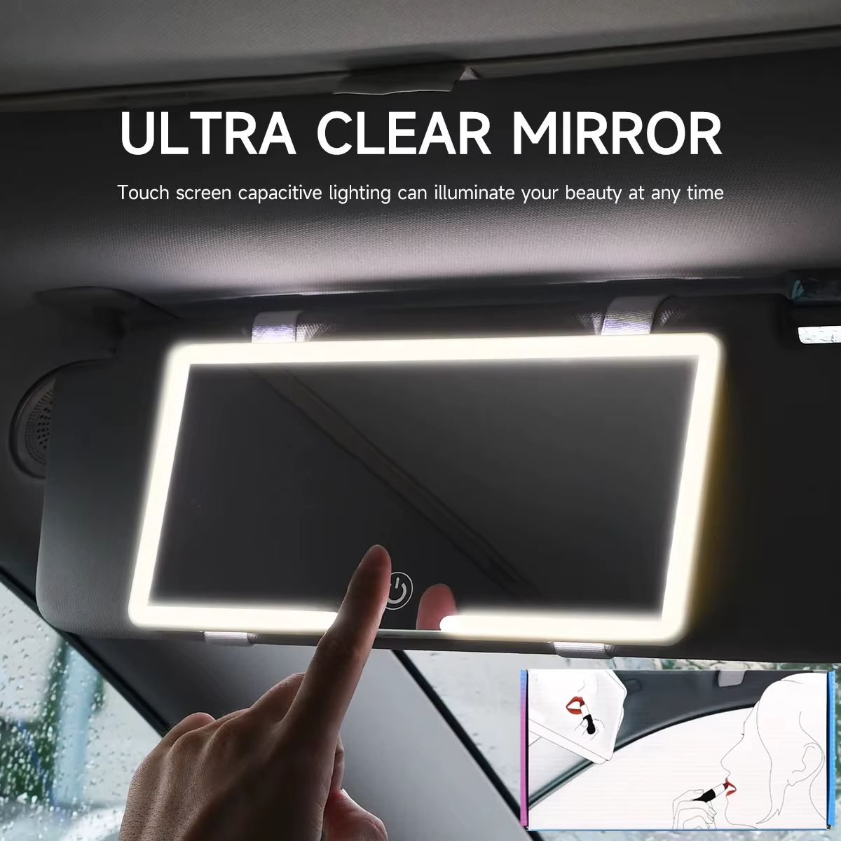 Miroir de courtoisie à LED pour voiture, pare-soleil aste, miroir de maquillage cosmétique, 3 modes 