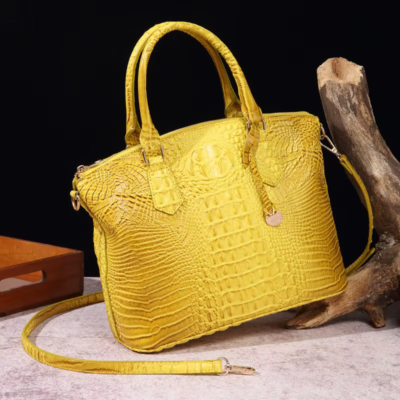 Sac à bandoulière en cuir gaufré croco grande capacité, sac à main de luxe ombré pour femme, sac de 