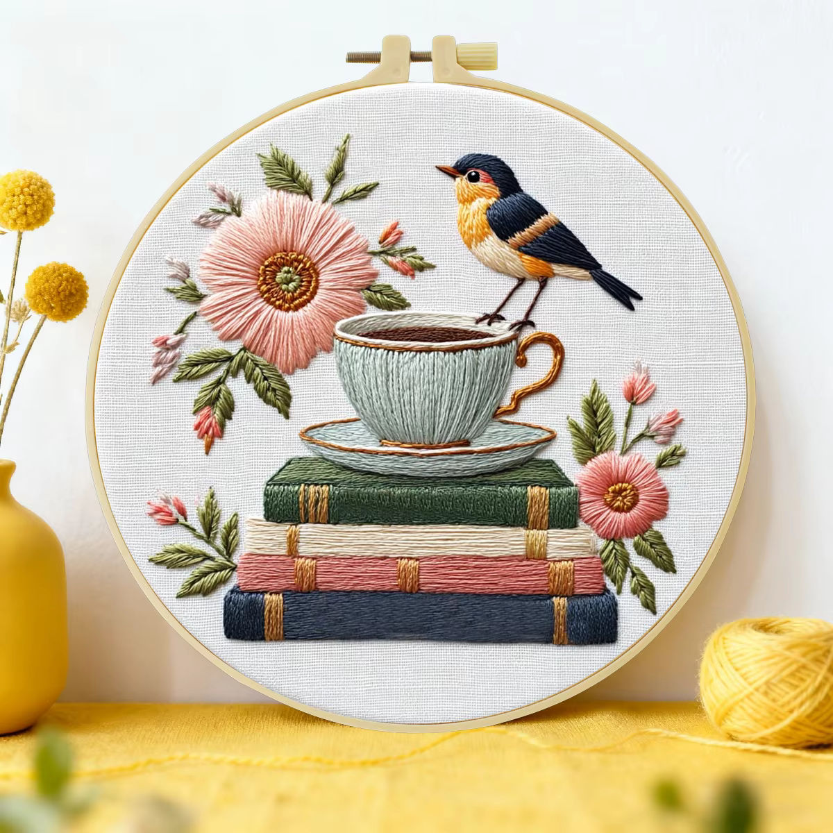 1 pièce 20X20CM/15X15CM 7.87/6.3inch Kit de broderie DIY pour sac à livres ou sac à oiseaux, Kit de 