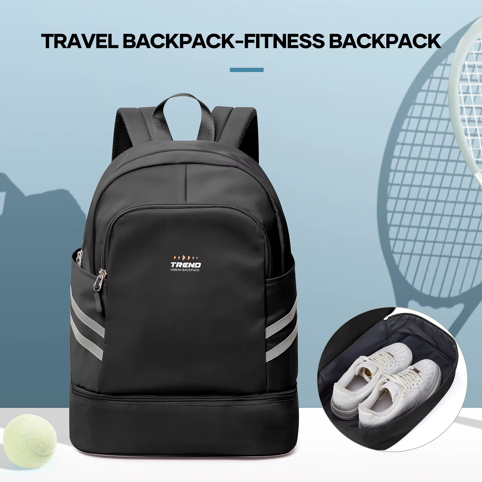 Sac à dos Sport Gym Sackpack, Nylon léger résistant à l'eau pour salle de sport Shopping Sport Yoga 