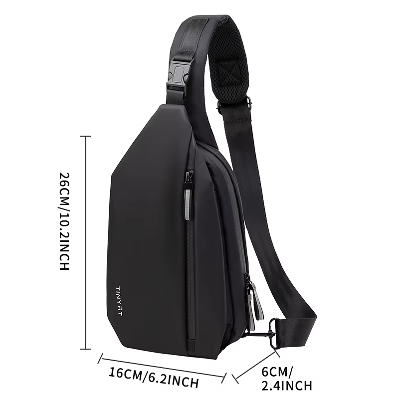 Sac bandoulière TINYAT pour homme, grande capacité, sac de poitrine, sac bandoulière, facile à netto