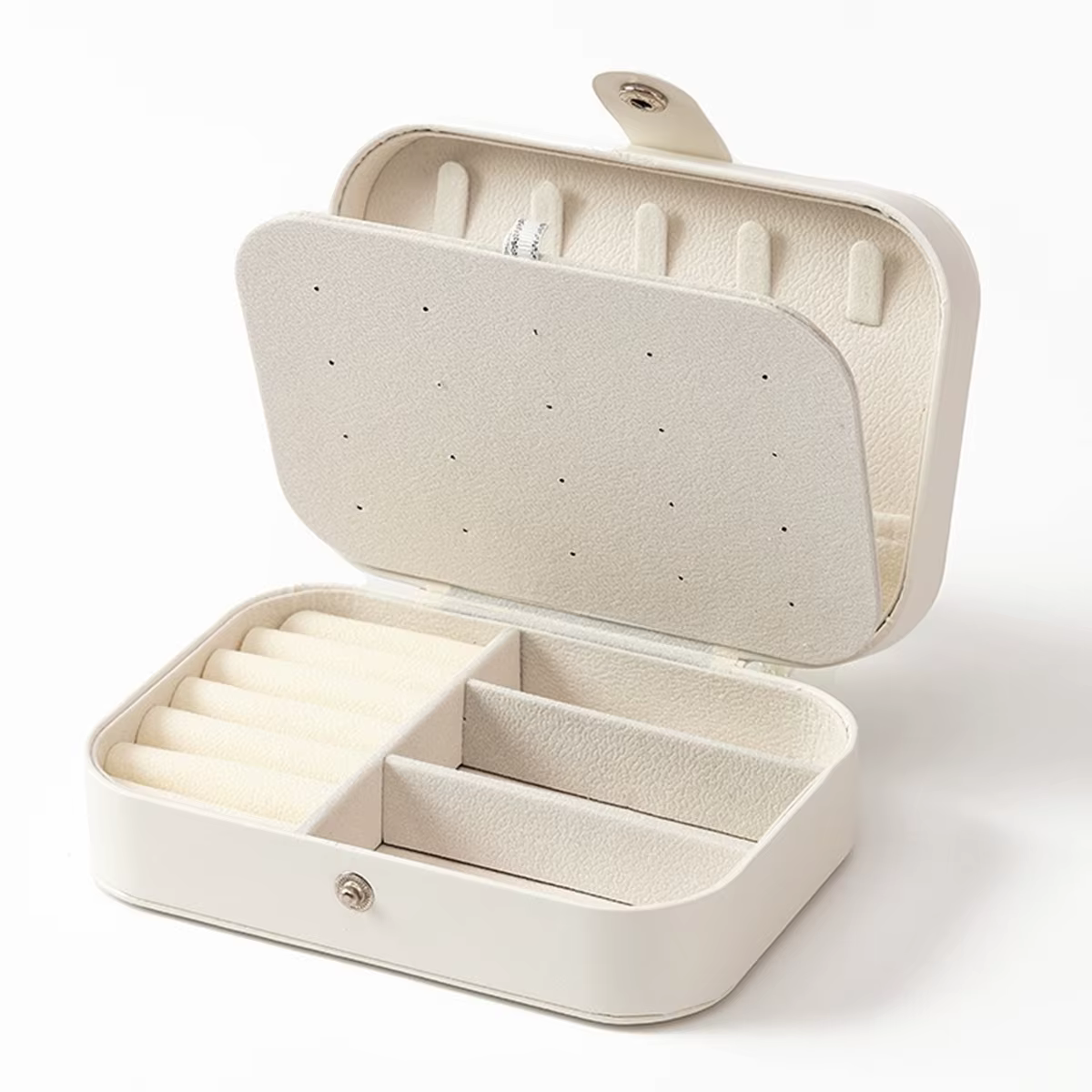 Boîte à bijoux Portable multi-compartiments avec doublure en velours, organisateur de bijoux rose ad