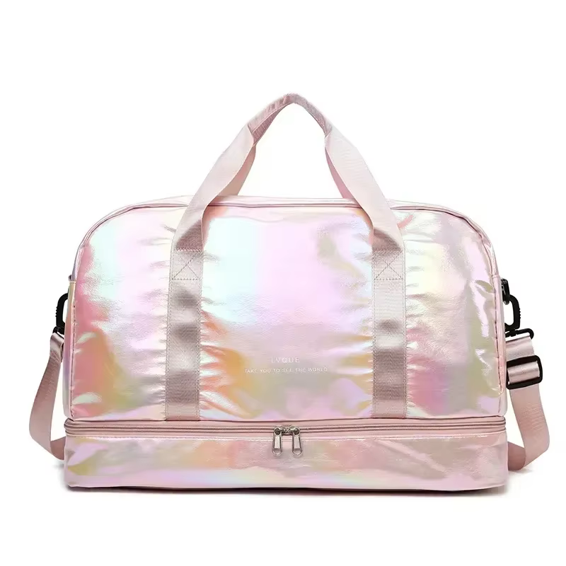 Sac de sport et de voyage pour femme grande capacité avec séparation sec/humide, sac de fitness déco