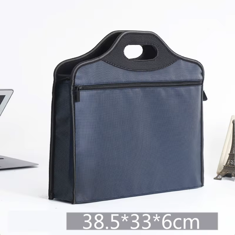 Sac à documents portable étanche et épaissie avec fermeture éclair, dossier de fichiers Oxford doubl