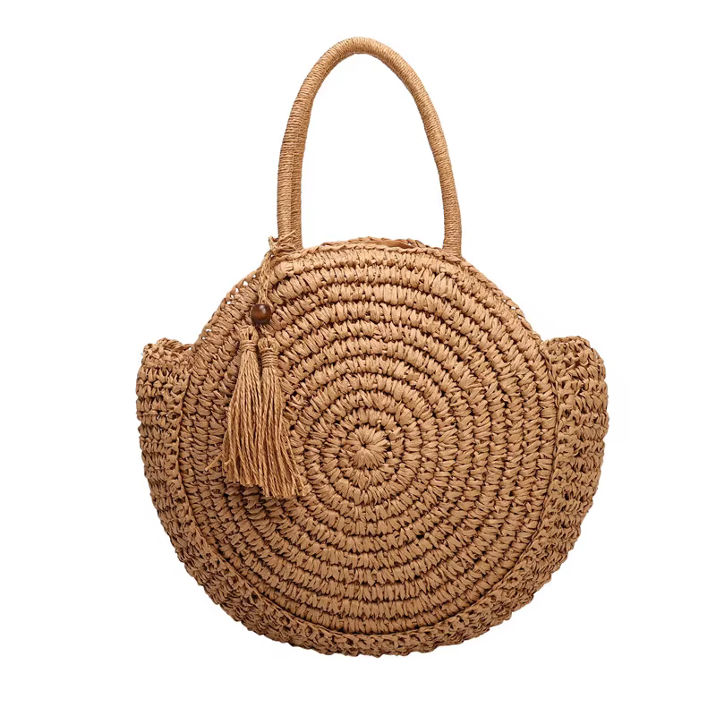 Nouveaux sacs de plage printemps/automne 2026 – Sacs à bandoulière décontractés en paille tressée, c