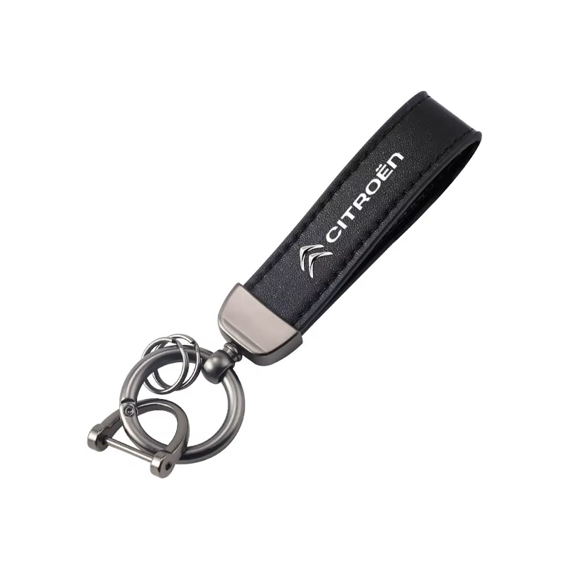 Porte-clés en cuir pour voiture, accessoires en alliage de Zinc pour Citroen C3 C5 Aircross C5X C4 C