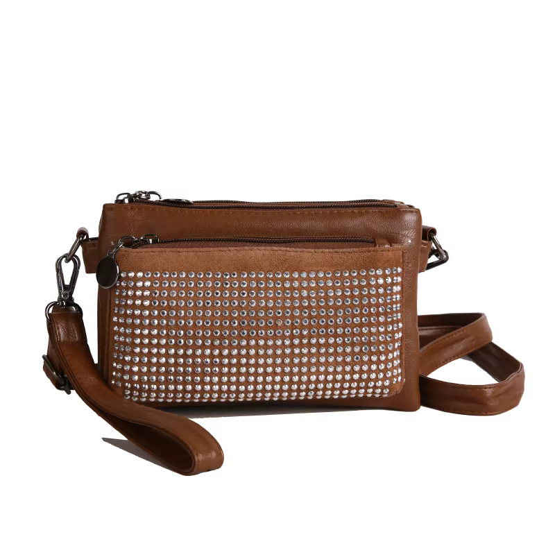 Pochette de luxe en strass pour femmes, sac à bandoulière de bonne qualité, portefeuille étanche, sa