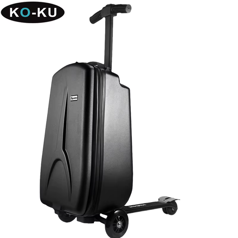 Valise trottinette pliable KO-KU pour enfants de 4 à 15 ans, grande capacité, sur roulettes, valise