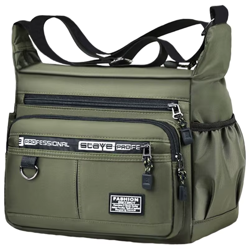 Sac à bandoulière pour hommes avec poches multicouches, bandoulière réglable, sac d'affaires à bando