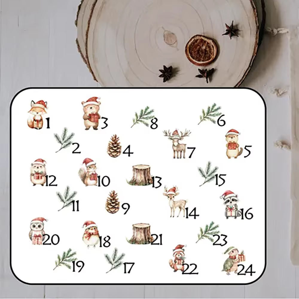 24 pièces calendrier de l'avent bonbons cadeau présent sacs bricolage arbre de noël ornement enfant 