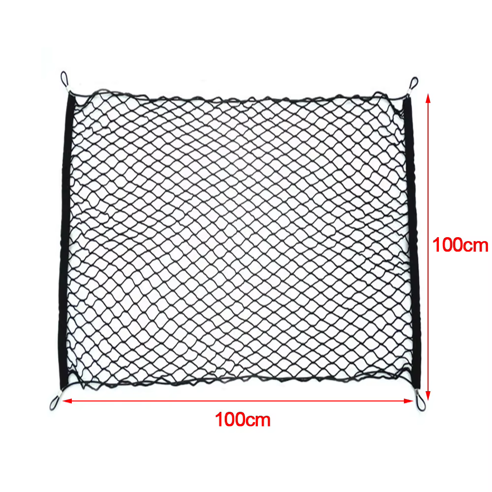 Filet universel pour coffre arrière de voiture, 100x100cm, avec 4 crochets, filet élastique pour bag