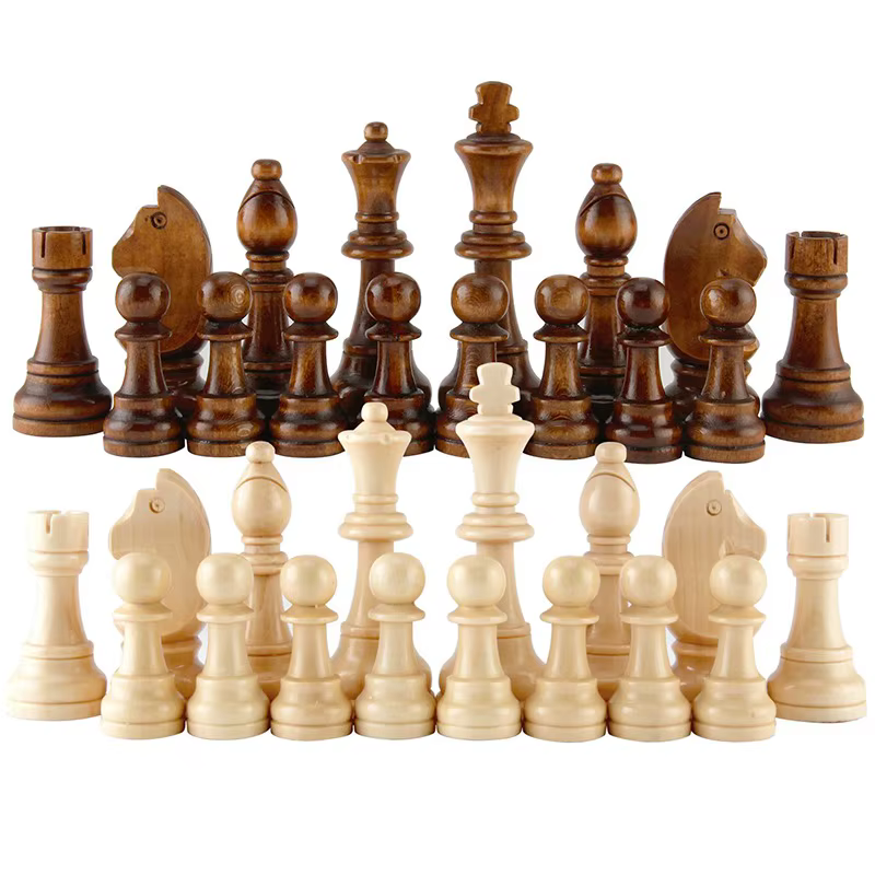 Ensemble complet de pièces d'échecs en bois, 32 pièces, accessoire de divertissement pour jeu d'éche