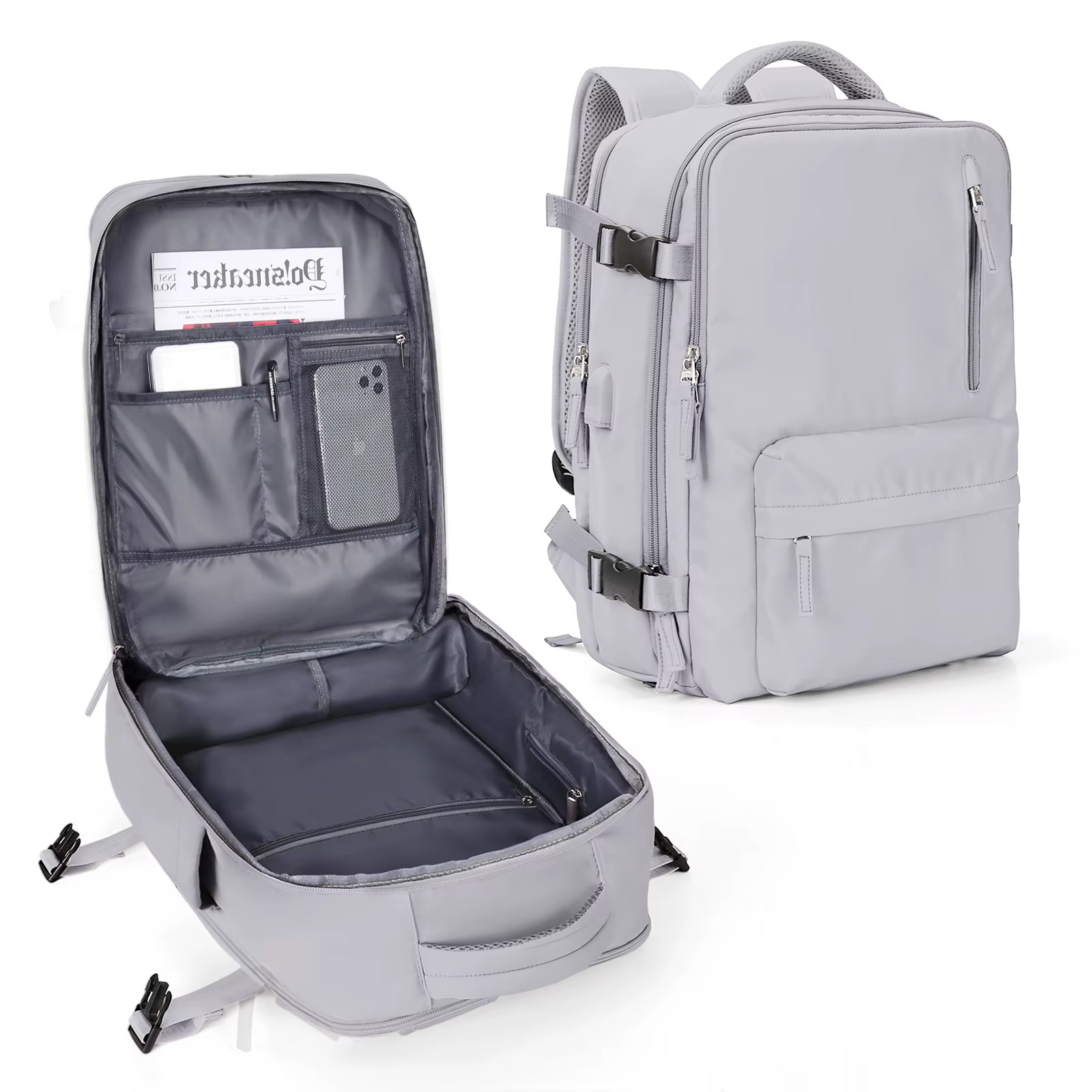 Sac à dos de voyage, sac d'articles personnels pour vol approuvé, valise à main 35L, sac de week-end